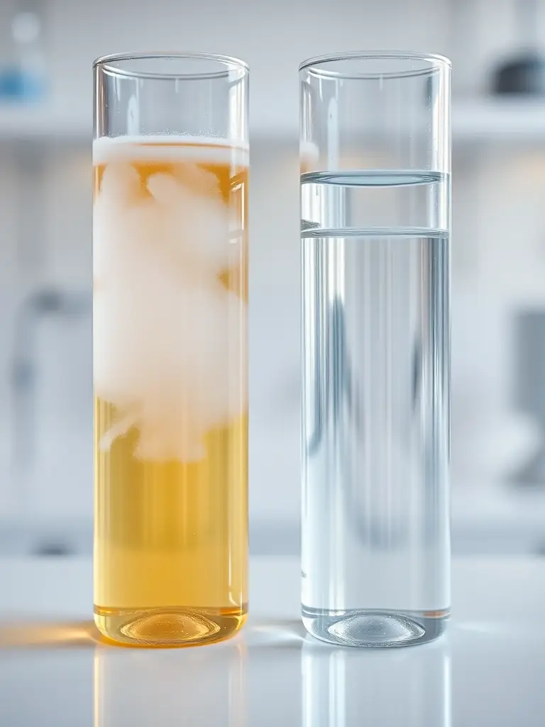 A before-and-after image showing a product with and without optimized surfactant formulation, visually demonstrating the impact of surfactant analysis on product quality.