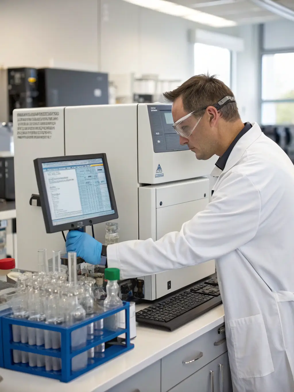 A gas chromatography-mass spectrometry (GC-MS) analysis of coating components, showing a detailed breakdown of the chemical composition. This image will be used to demonstrate Labsure's chemical analysis capabilities.