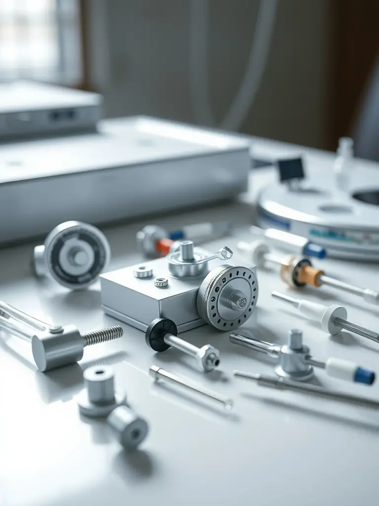 A disassembled medical device with adhesive components, showcasing Labsure's reverse engineering process. The image emphasizes the detailed analysis of adhesive usage and composition.