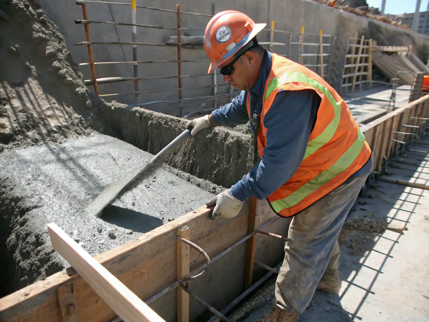 A close-up shot of concrete being poured on a construction site, emphasizing the importance of quality admixtures in achieving optimal concrete performance.